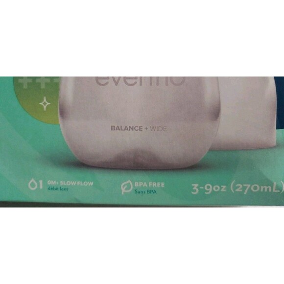 Evenflo Balance + WIDE BOTTLES, 3 bottles with slow flow nipples - Picture 3 of 7
